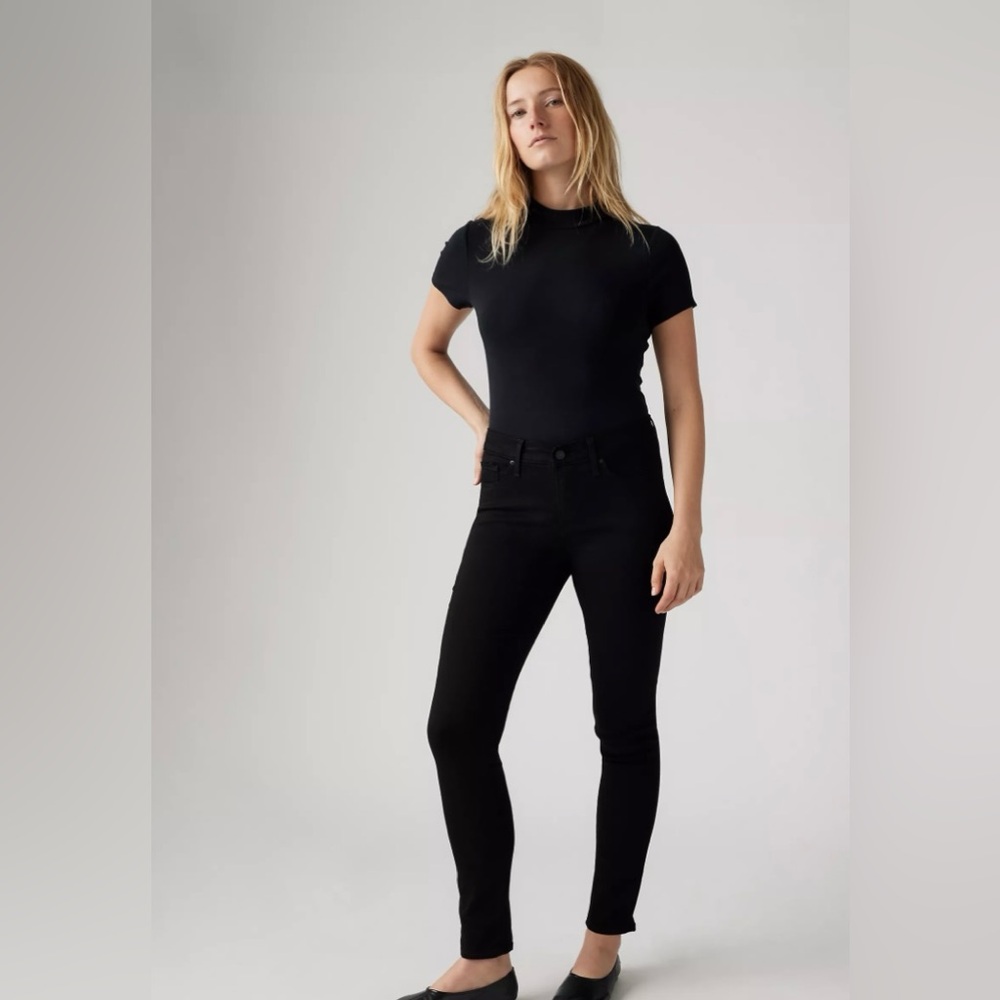 Levi 311 Women's Shaping Skinny Black Stretch Jeans Size 32 - Picture 2 of 15